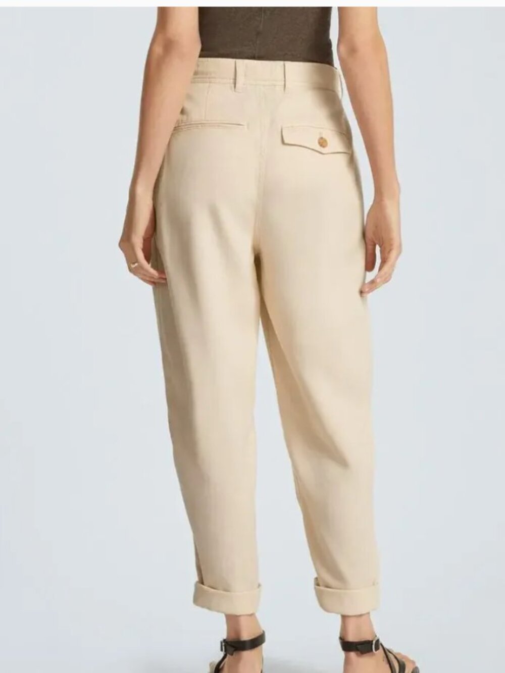 2 Everlane Pants Buttersoft Barrel Leg Trousers CREAM/BLACK  SET OF TWO - Picture 5 of 9